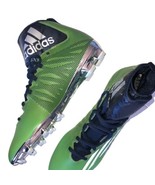 Adidas Blue Green ASP Dual Threat Mid Football Cleats Men Sz 16 Quickframe Shoes - $24.25