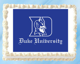 Duke Blue Devils Edible Image Topper Cupcake Cake Frosting 1/4 Sheet 8.5 x 11" - $11.75