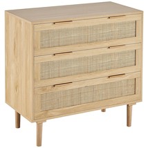 VEVOR 3 Drawer Rattan Dresser, Boho Dresser, Rattan Chest of Drawers with Spacio - $4,101.11 MXN