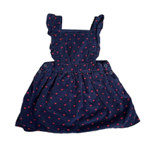 BABY GAP 2T Navy Heart Overall Dress EUC Corduroy Lined Valentines Day - £11.37 GBP