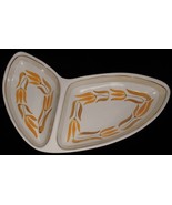 Red Wing TIP TOE PATTERN Crescent Shape DIVIDED VEGETABLE BOWL Made in M... - $83.09 CAD