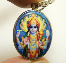 Lord Vishnu The Preserver God Deity Hindu Miracle Amulet Pendant Necklace Locket - £23.51 GBP