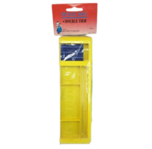 VINTAGE REGENT DOUBLE TIER PLASTIC PENCIL BOX YELLOW &amp; GREEN CLEAR TOP P... - $14.25