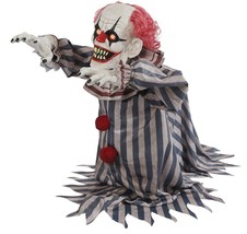 Halloween Animated Clown Jumping Laughing Light Up Eyes Haunted House Dé... - $164.23