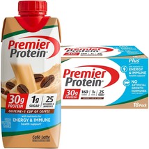 Premier Protein Shakes Supplement Drinks Cafe Latte Coffee Flavor Nutrition 18PK - $54.99