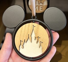 Disney Parks Home Castle Mickey Mouse Icon Spinning Metal Wood Ornament NWT 2024 - £25.57 GBP