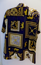 NEW Baroque Gold Italian Designer Style Mens Shirt Cheetah  Size LARGE - £42.97 GBP