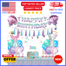 Mermaid Party Decorations - Banner, Balloons, Table Cover, Cake/Cupcake ... - $18.69