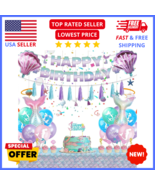 Mermaid Party Decorations - Banner, Balloons, Table Cover, Cake/Cupcake ... - $18.69