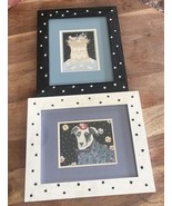 2 Mary Lake Thompson Art Portraits Dog Hat/Cat Bird Nest Framed Matted P... - $68.53 CAD