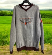 Vintage CSA Cleveland Browns NFL Football AFC Gray V Neck Sweatshirt Siz... - $34.45