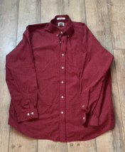 LL Bean Mens XL Traditional Fit Wrinkle Free Button-Down Shirt Red Check - $26.70