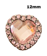 Mini Snap Jewelry Pink Heart Rhinestone Love fits 12mm Petite Ginger Sty... - €3,06 EUR
