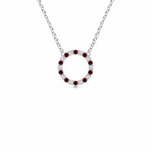 ANGARA Natural 0.44 Ct Ruby and Diamond Open Circle Eternity Pendant in 14K Gold - $881.10