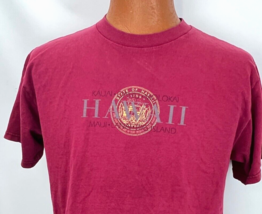 Vintage State Of Hawaii T Shirt L Kauai Oahu Molokai Maui Lanai Big Island Red - £19.81 GBP