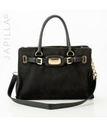 BLACK MICHAEL KORS CURDUROY SATCHEL HANDBAG PURSE! - $88.11
