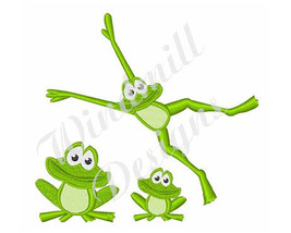 Party Frogs - machine embroidery design - £2.81 GBP