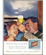 1950s Schlitz Beer PRINT AD (Man &amp; Lady Raising A Glass of Beer) BX1 - $7.98 CAD
