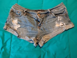 Hollister Slouchy Shorts Womens 3 Super Low Rise Relaxed Fit Distressed ... - $18.80