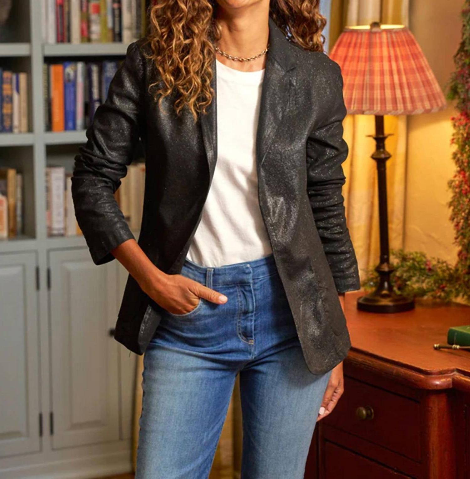 Frank &amp; Eileen Dublin Tailored Blazer Gold Glitter - $241.00