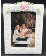 Vintage Elsa 5&quot;x7&quot; Red Rose White Border Ceramic Photo Frame - £7.43 GBP