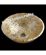 Golden Mother of Pearl Round Wash Basin – Luxury Bathroom Sink for Elega... - $1,318.01