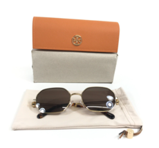 Tory Burch Sonnenbrille TY6113 334373 Gold Glänzend Achteckig Rahmen Dunkelbraun - $98.99