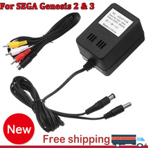 New Power Cord Ac Adapter For Sega Genesis 2/3 +Sega Genesis 2/3 Av Cable Bundle - $19.99