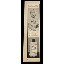 Johnson and Johnson Baby Lotion Print Ad Vintage 1955 Keep Baby Rash Free - £7.94 GBP