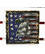 Western Patriotic USA Flag With Bald Eagle Pride of America Wooden Wall ... - £20.53 GBP