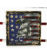 Western Patriotic USA Flag With Bald Eagle Pride of America Wooden Wall ... - $35.80 CAD