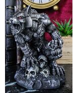 Steampunk Robotic Werewolf Crushing Skull Statue Lycan Cyborg Wolf Figurine - $620.39 MXN