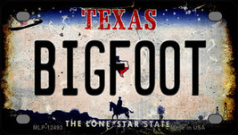 Bigfoot Texas Rusty Novelty Mini Metal License Plate Tag - £11.80 GBP