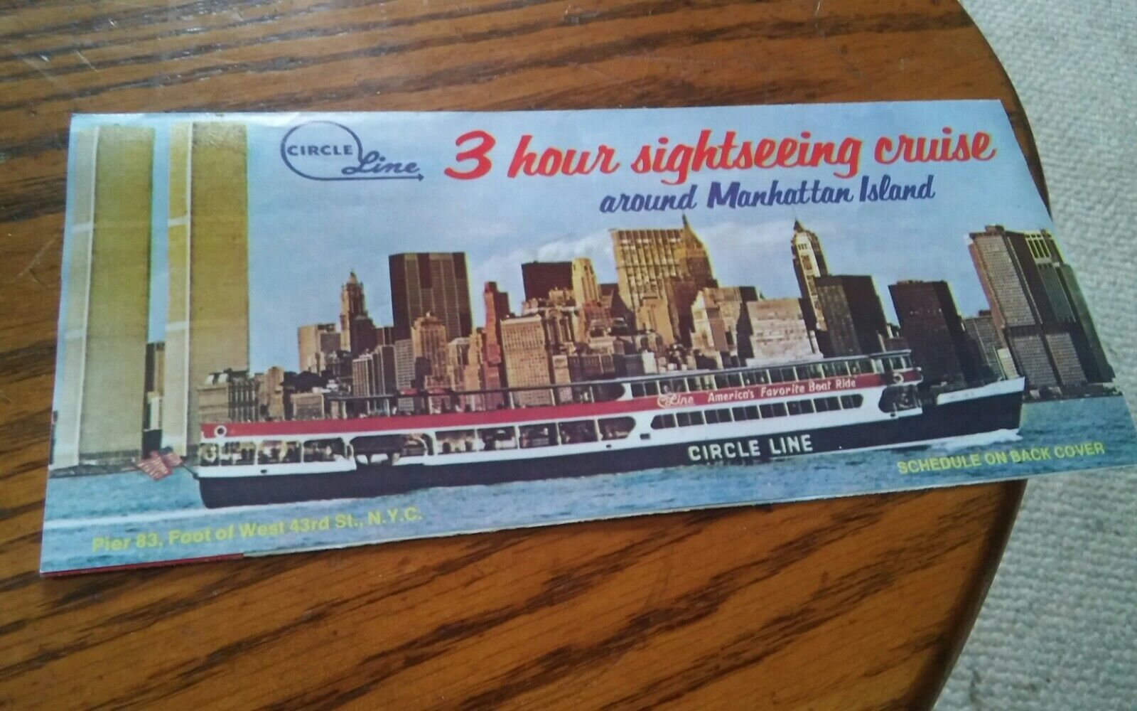 Primary image for VTG Circle Line Brochure Pier 83 Twin Towers New York City World Trade Center NY