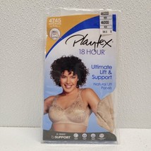 Playtex 18 Hour 46DDD Bra Wirefree Ultimate Lift &amp; Support Nude 4745 Comfort - £15.74 GBP