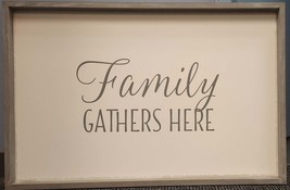 Quill to Paper Family Gathers Here Framed Wall Art, 24x36 - £68.68 GBP