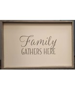 Quill to Paper Family Gathers Here Framed Wall Art, 24x36 - £67.34 GBP