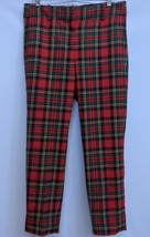 J.Crew Cameron Red Tartan Plaid Cropped Pants Women&#39;s Size 8 Wool Blend - £21.27 GBP