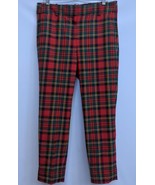 J.Crew Cameron Red Tartan Plaid Cropped Pants Women&#39;s Size 8 Wool Blend - £21.97 GBP