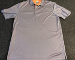 Greg Norman Play Dry Polo Golf Shirt Men&#39;s Large Purple Geometric Short ... - $14.79