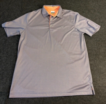 Greg Norman Play Dry Polo Golf Shirt Men&#39;s Large Purple Geometric Short ... - £11.63 GBP