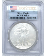 2009 $1 American Silver Eagle PCGS MS70 First Strike - $275.05