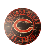 Chicago Bears Wall Plaque Distressed Wood 24 Inch Diameter Fan Creations... - £26.47 GBP