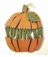 Fall Harvest Pumpkin 3D Dimensional Wood Wall Hanging Home Decoration Ru... - £18.35 GBP