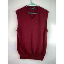Uniworth Men 100% Merino Wool Sleeveless Sweater Size 40 US S Red V Neck... - £21.49 GBP