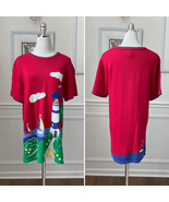 Vintage 90s Quacker Factory Summer Lighthouse Duck Short Sleeve Tunic Sw... - $25.92