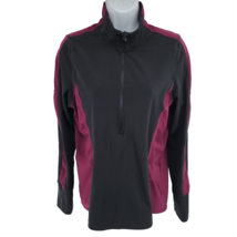 Champion 1/2 Zip Activewear Long Sleeve Pullover Red Black Women&#39;s Size L - £10.86 GBP