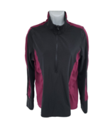 Champion 1/2 Zip Activewear Long Sleeve Pullover Red Black Women&#39;s Size L - £10.85 GBP