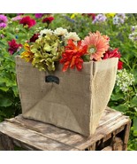 Vintage Lillian Vernon Jute Storage Bin Tan Woven Basket 2 Handles 100% ... - €33,87 EUR