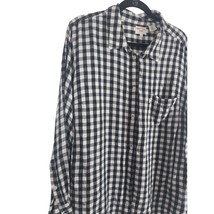 Levi&#39;s Boyfriend Fit Button Front Shirt 3X Womens Plus Size Long Sleeve Black - £18.90 GBP